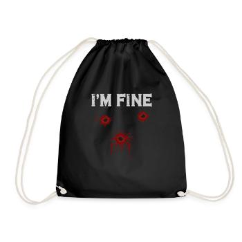 Halloween Bullet Holes Costume - Drawstring Bag - black - Front