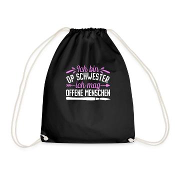 I am a surgical nurse I like open people - Drawstring Bag - black - Front