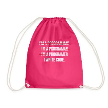 I am a programmer - Drawstring Bag - fuchsia - Front