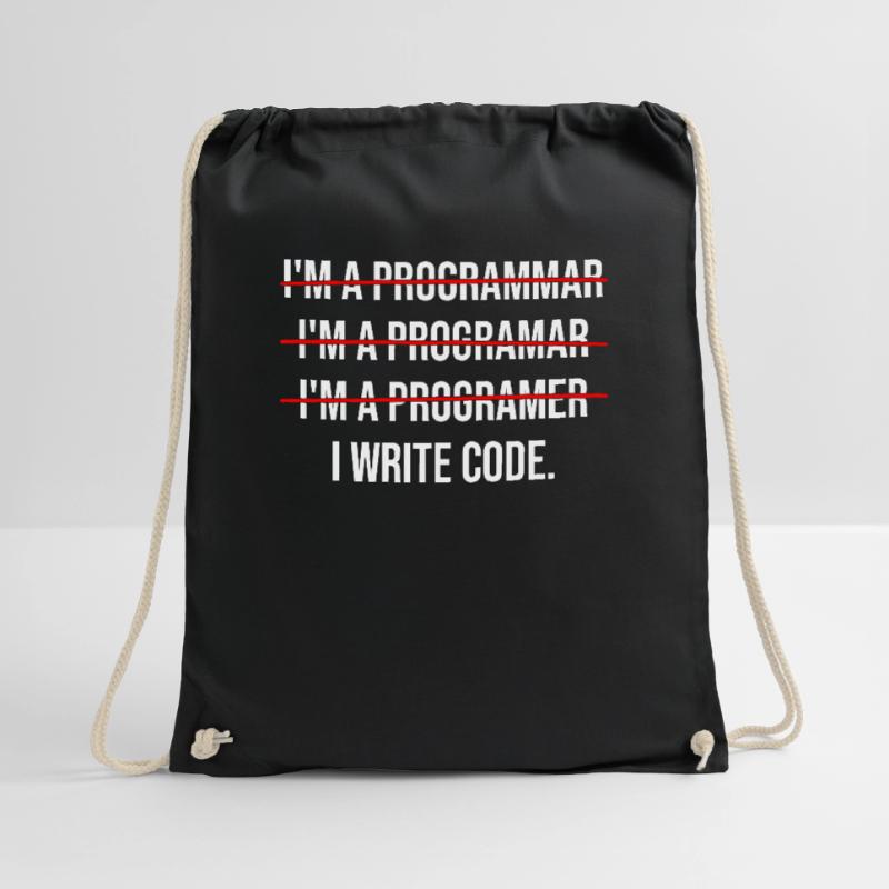 I am a programmer Drawstring Bag