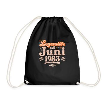 Legendär seit Juni 1983 zum 40 Geburtstag - Turnbeutel - Schwarz - Vorne