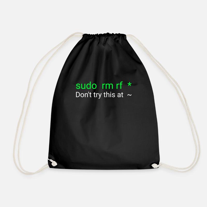 Linux sudo rm rf - Turnbeutel - Schwarz