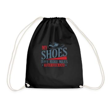 My Shoes have more Miles than your Car Jogging - Drawstring Bag - black - Front