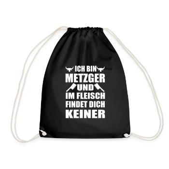 Fleischer Metzger Schlachter - Turnbeutel - Schwarz - Vorne
