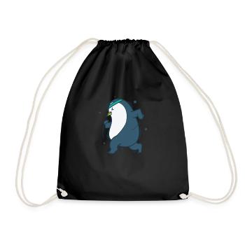 Pinguin geht Joggen Antarktis Tier - Turnbeutel - Schwarz - Vorne