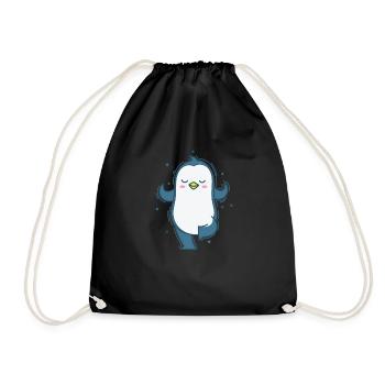 Penguin yoga or meditation Antarctica - Drawstring Bag - black - Front