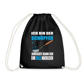 Sauna Saunieren Wellness - Turnbeutel - Schwarz - Vorne
