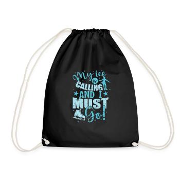 My Ice is calling and I must Go ice rink - Drawstring Bag - black - Front