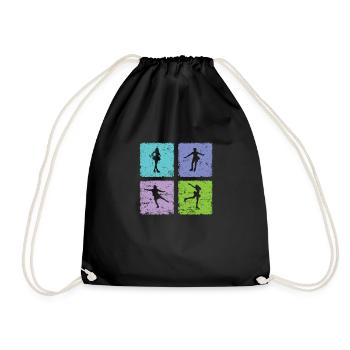 Schlittschuh laufen Sportart im Winter - Drawstring Bag - black - Front