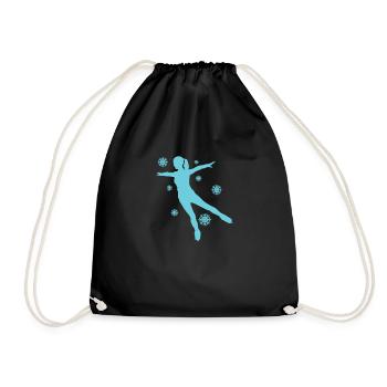 Figure skating Ice skating Ice rink - Drawstring Bag - black - Front