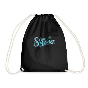 I smell Snow Winter Season tobogganing - Drawstring Bag - black - Front