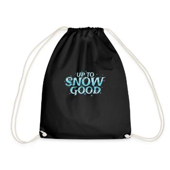 Up to Snow good winter season tobogganing - Drawstring Bag - black - Front