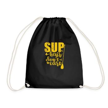 SUP Hair don't care Stand up Paddle Balance - Drawstring Bag - black - Front