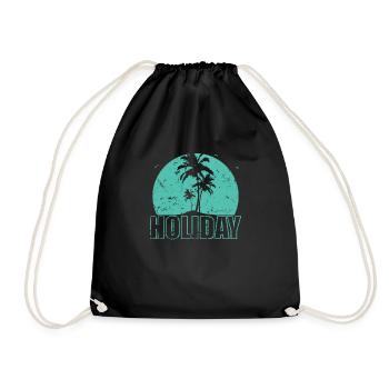 Holiday Palms and Beach Tree Holidays - Drawstring Bag - black - Front