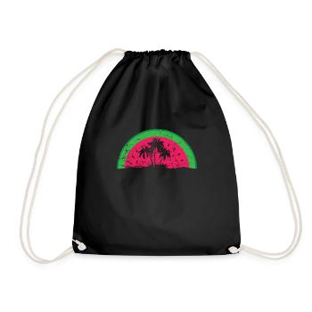 Île avec plage et palmiers vacances - Sac de sport léger - noir - Devant