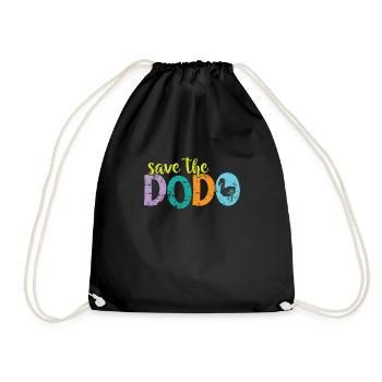 Save the Dodo bird from Mauritius - Drawstring Bag - black - Front