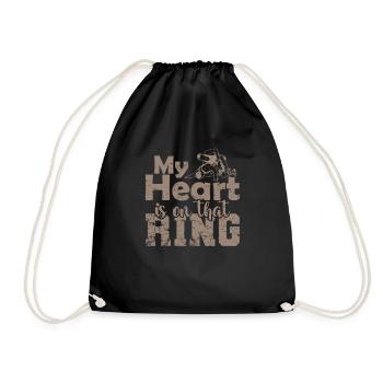 My Heart is on that Ring Wrestling Show Fight - Drawstring Bag - black - Front