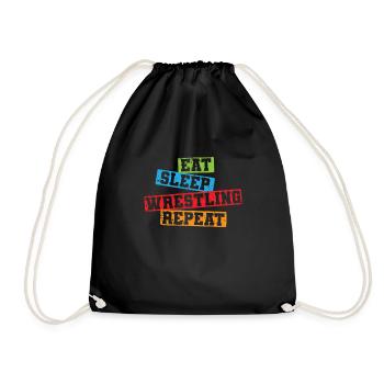 Eat sleep Wrestling Repeat Show Fight - Drawstring Bag - black - Front