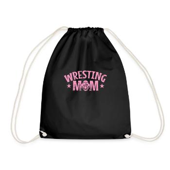 Wrestling Mom Show Ring Fight Acting - Drawstring Bag - black - Front