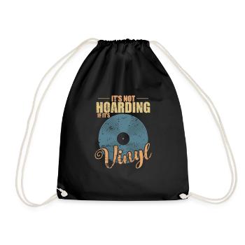 It's not Hoarding if it's Vinyl Record - Drawstring Bag - black - Front