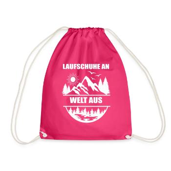 Laufschuhe an Welt aus - Turnbeutel - Fuchsia - Vorne