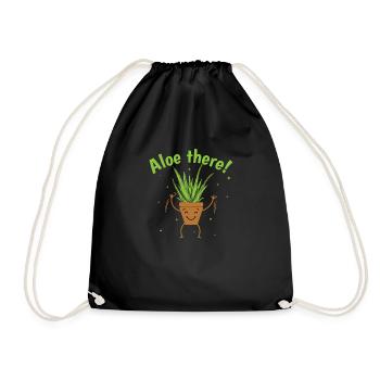 Aloe there! Aloe Vera Cream Cosmetics - Drawstring Bag - black - Front