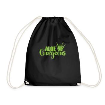 Aloe Gorgeous Aloe Vera Cream Cosmetics - Drawstring Bag - black - Front