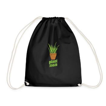 Plant Mom Aloe Vera Cream Cosmetics Natural - Drawstring Bag - black - Front