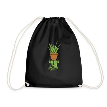 Say Aloe to my little Friend Aloe Vera Gel - Drawstring Bag - black - Front