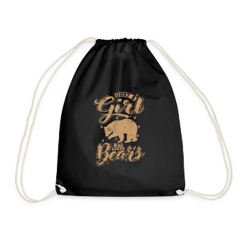 Just a Girls who loves Bears pink bear - Drawstring Bag - black - Front