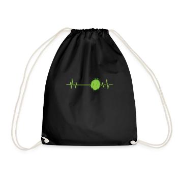 Heartbeat for the coconut heartbeat line - Drawstring Bag - black - Front