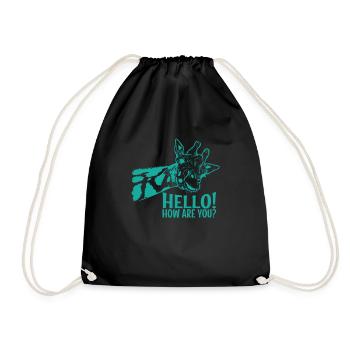Hello How are You? Giraffe exotic animal - Drawstring Bag - black - Front