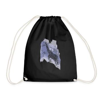 Giraffe Zoo Africa Safari Animal Park - Drawstring Bag - black - Front