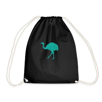 Ostrich ratite animal desert - Drawstring Bag - black - Front