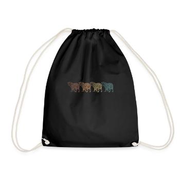 Leopard Big Cat Predator Africa - Drawstring Bag - black - Front