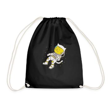 Leopard in space Big cat Predator - Drawstring Bag - black - Front