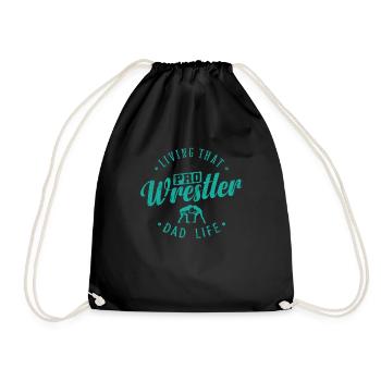 Living that Pro Wrestler Dad Life Showkampf - Turnbeutel - Schwarz - Vorne