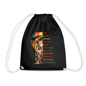 Femme Africaine Turban Femme Noire Femme Forte - Sac de sport léger - noir - Devant