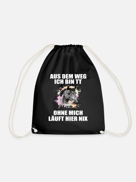Tuniertrottel ich mach hier alles Pferd Rappe - Turnbeutel - Schwarz