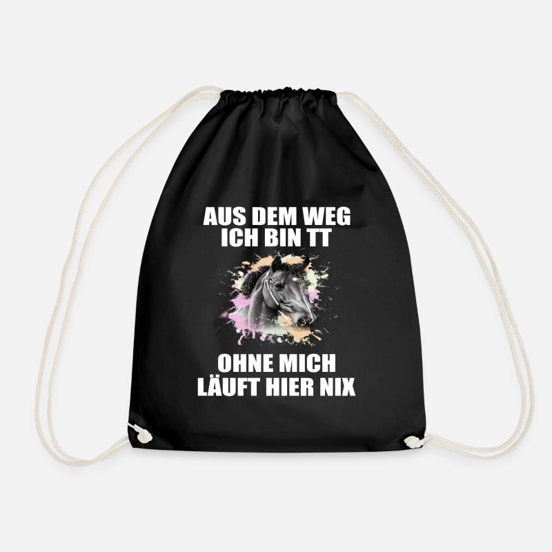 Tuniertrottel ich mach hier alles Pferd Rappe - Turnbeutel - Schwarz