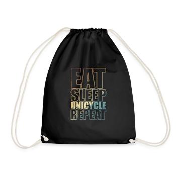 Eat Sleep Unicycle Repeat Balance Sport - Turnbeutel - Schwarz - Vorne