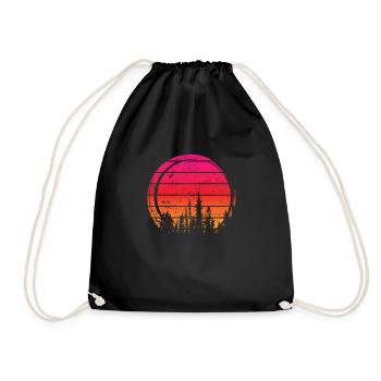 Forêt d’arbres, Nature, Feuilles, Forêt - Sac de sport léger - noir - Devant