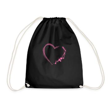 Coeur avec coiffeur Equipement de travail Profession Cheveux - Sac de sport léger - noir - Devant