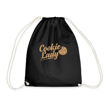 Cookie Lady Confectioner Cake - Drawstring Bag - black - Front
