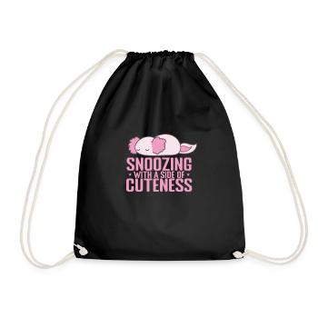 Snoozing with a Side of cuteness Pyjama - Drawstring Bag - black - Front