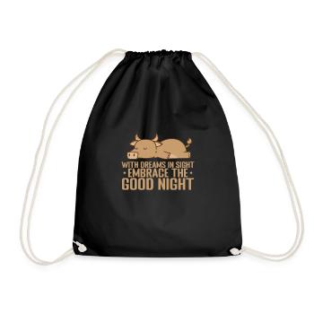 With Dreams in sight, embrace the good Night - Turnbeutel - Schwarz - Vorne