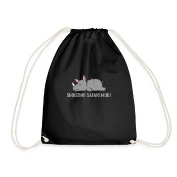 Snoozing Safari Fashion Pajamas Pajamas - Drawstring Bag - black - Front