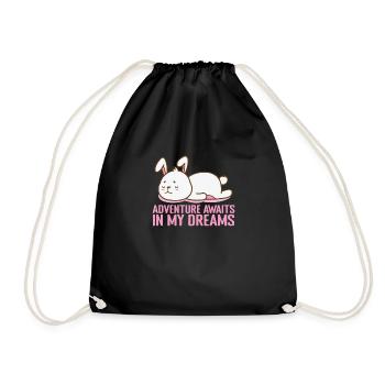 Adventure awaits... in my Dreams Pyjamas - Drawstring Bag - black - Front