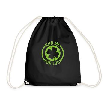 Rub Me for Luck St. Patrick's Day - Drawstring Bag - black - Front