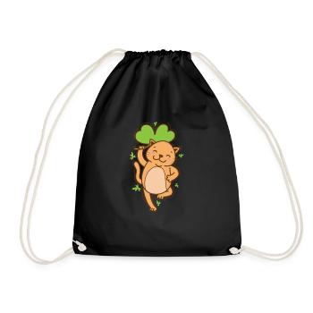 Chat avec trèfle Saint-Patrick - Sac de sport léger - noir - Devant